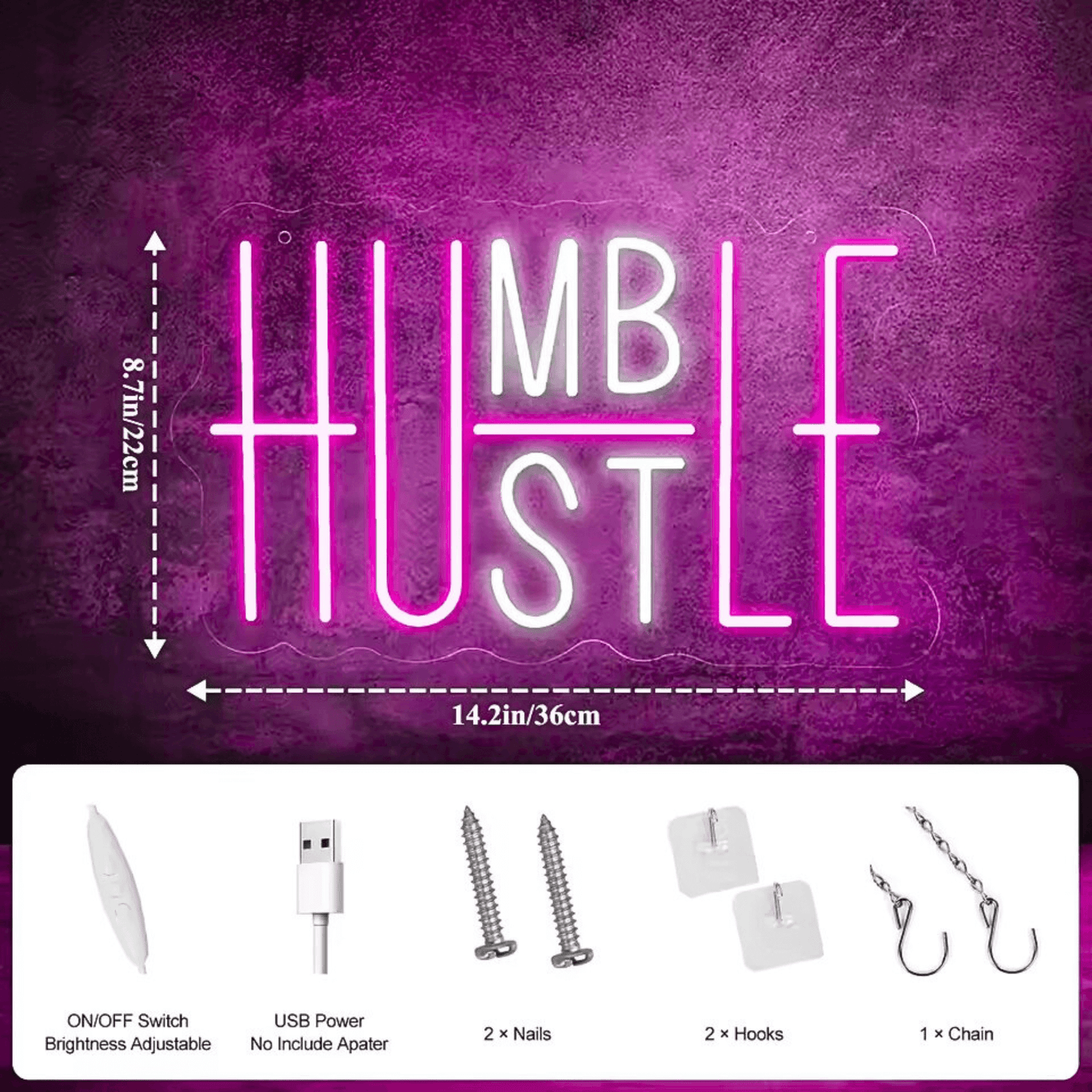 HUSTLE Led Wall Art